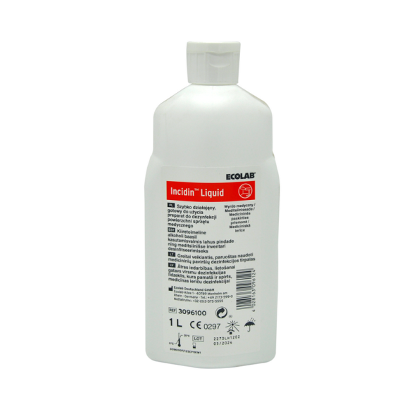 Dezinfekavimo priemonė INCIDIN LIQUID, 1 L Dezinfekavimo priemonė INCIDIN LIQUID, 1 L