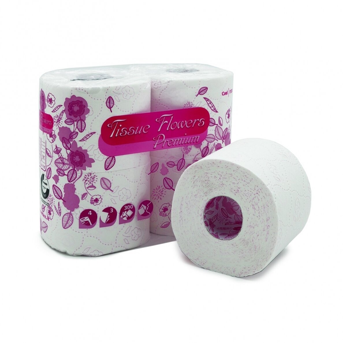 Popierius tualetinis buitinis Tissue Flowers Premium Popierius tualetinis buitinis Tissue Flowers Premium