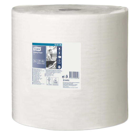 Popierius pramonei ritiniais baltas Tork Wiping Paper W1, 1sl. Popierius pramonei ritiniais baltas Tork Wiping Paper W1, 1sl.