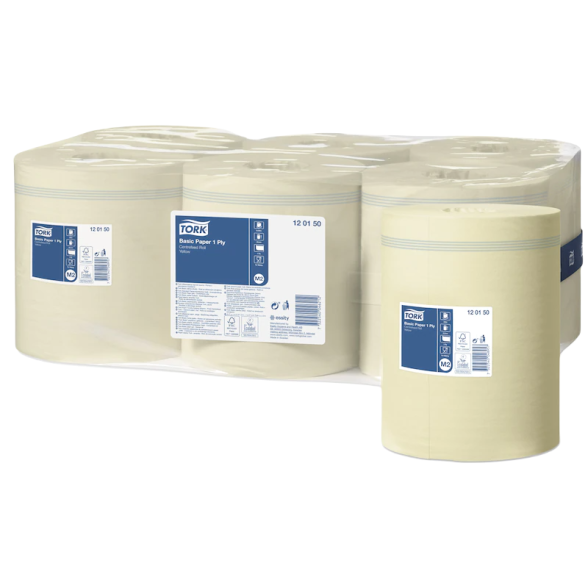 Popierius rankoms ritiniais Tork Basic Yellow M2, 1sl. Popierius rankoms ritiniais Tork Basic Yellow M2, 1sl.