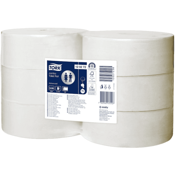 Popierius tualetinis ritiniais Tork Jumbo Advanced T1, 2sl. Popierius tualetinis ritiniais Tork Jumbo Advanced T1, 2sl.