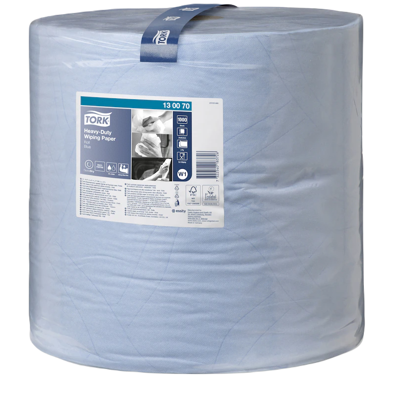 Popierius pramonei ritiniais mėlynas Tork Heavy-Duty Blue W1, 2sl. Popierius pramonei ritiniais mėlynas Tork Heavy-Duty Blue W1, 2sl.