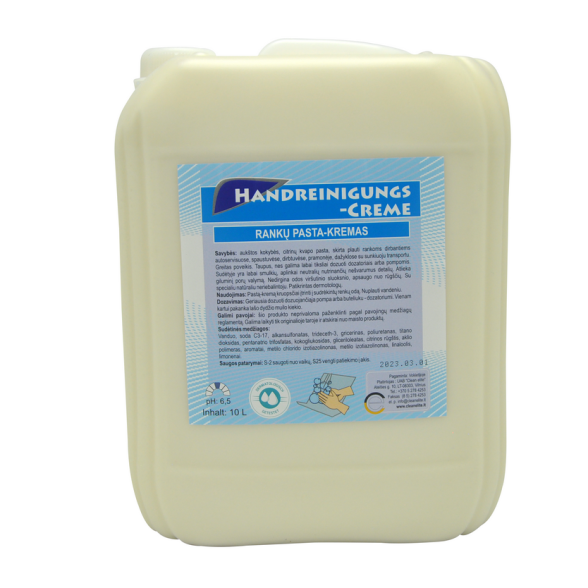 Rankų plovimo pasta-kremas HANDREINIGUNGSCREME, 10 L Rankų plovimo pasta-kremas HANDREINIGUNGSCREME, 10 L