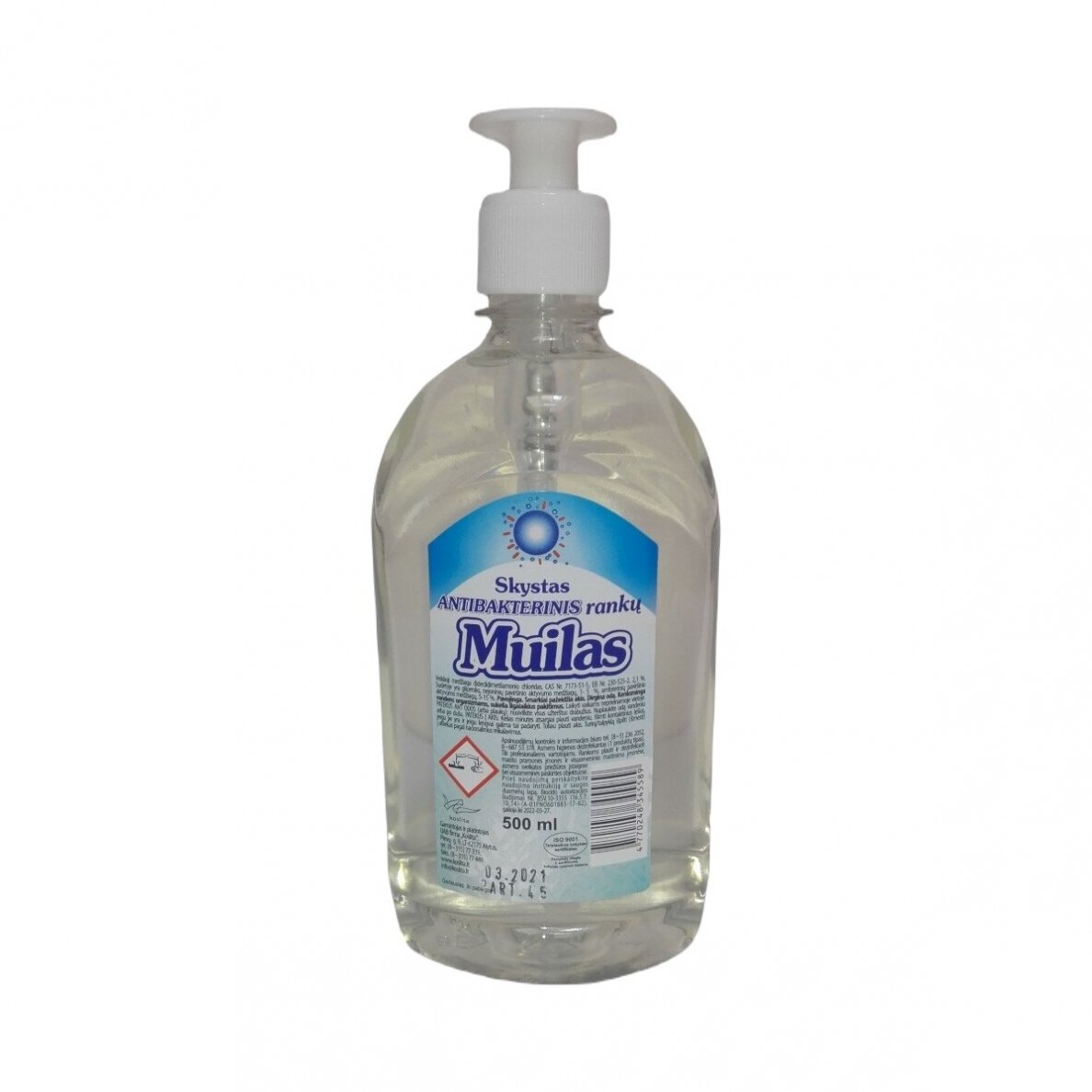 Skystas antibakterinis rankų muilas (su dozatoriumi) 500 ml. Skystas antibakterinis rankų muilas (su dozatoriumi) 500 ml.